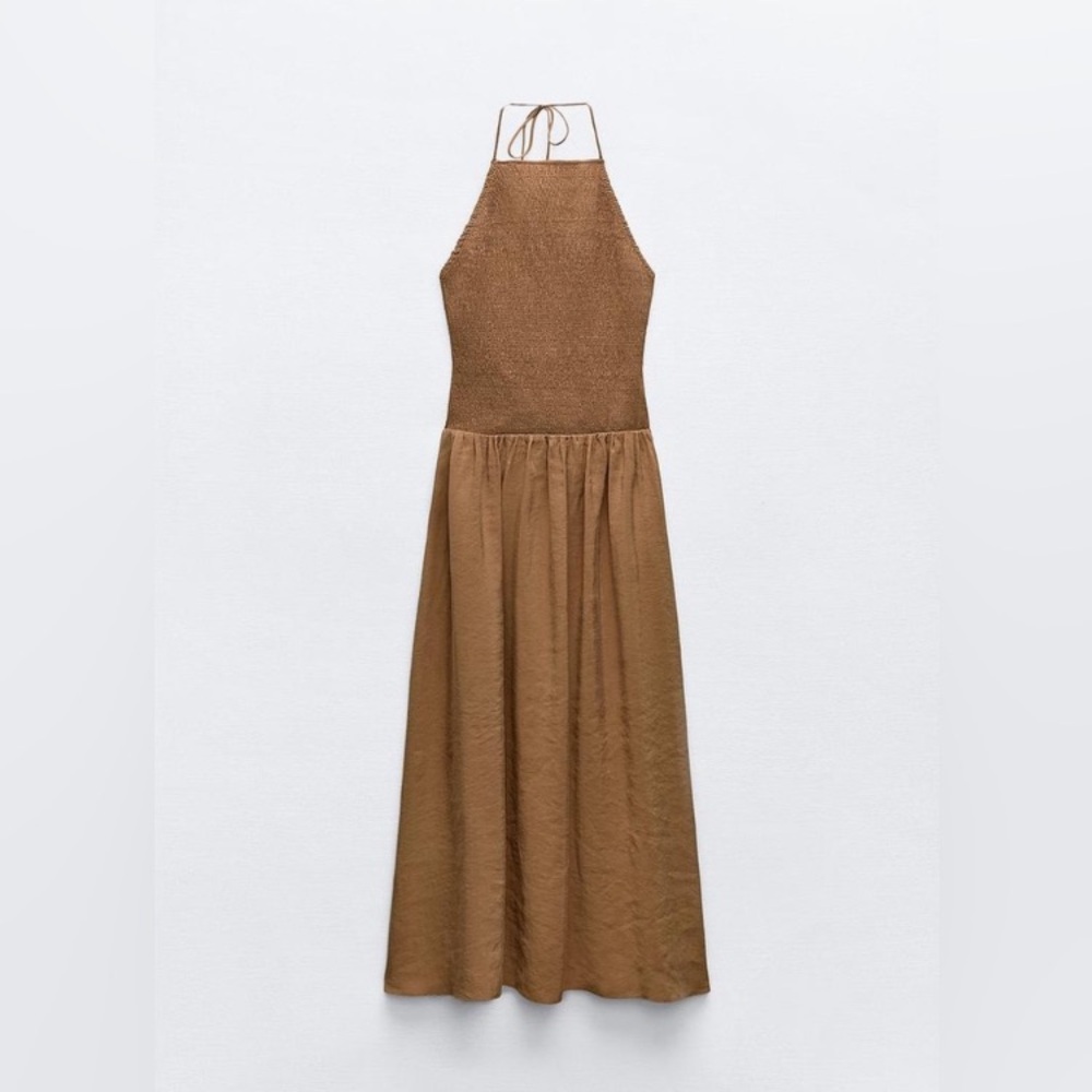 ZARA NWT Camel Dress, S
